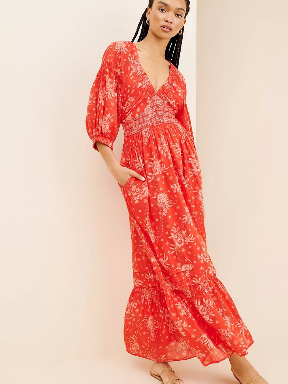 Free People Golden Hour Maxi Dress in Red